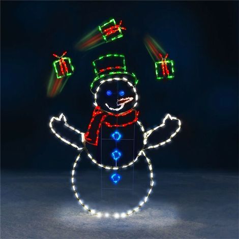 Luci di Natale a LED a forma di pupazzo di neve, decorazioni per esterni, statue per esterni, decorazioni da giardino (1/5)