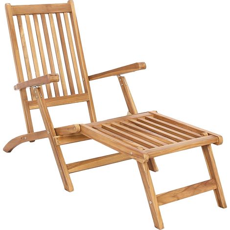 Faltbarer Deckstuhl Natur Massivholz Teak vidaXL (1/5)
