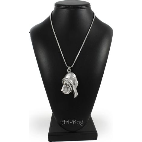 Sabueso, perro de San Huberto: collar con colgante de perro en cadena de plata, joyería única de Art-Dog. (1/5)