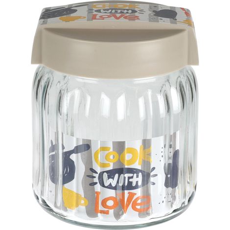 Barattolo di conservazione Home Styling Collection Cook con Amore trasparente 1 litro