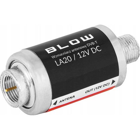 Amplificateur d'antenne à soufflage linéaire LA20 DVB-T2 20 dB 12 V, connecteurs F (1/4)