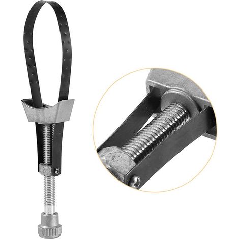 Ölfilterschlüssel, Ölfilter-Demontageschlüssel 60 mm bis 120 mm, Ölfilter-Demontageriemenschlüssel, verstellbarer Aluminium-Riemenschlüssel (Durchmesser) (1/5)