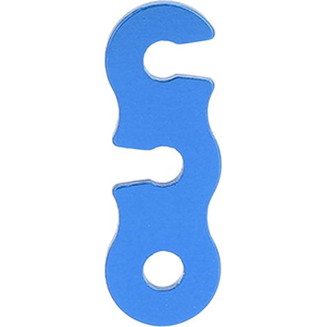 Lot de 10 butées de corde de tente en alliage d'aluminium, ajusteuses, 3 trous, boucle anti-vent, taille S, bleues (1/5)