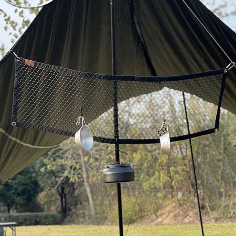 [Aufbewahrungsnetz] Multifunktionales, tragbares und abnehmbares Aufbewahrungsnetz aus HDPE für Camping und Outdoor-Aktivitäten mit 32 cm Durchmesser (1/5)