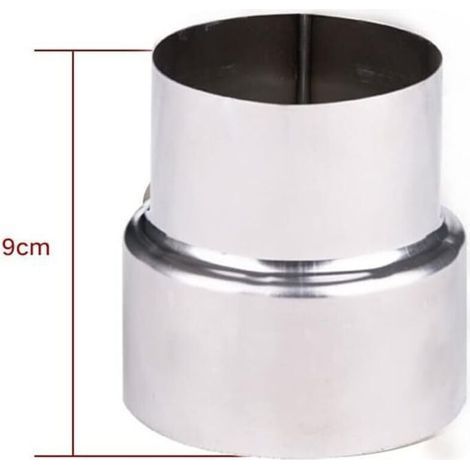 PA Réducteur de tuyau de fumée en acier inoxydable. adaptateur de cheminée. tuyau de poêle. réduction en acier inoxydable. tuyau de fumée. tuyau de poêle (90-80mm) (1/4)
