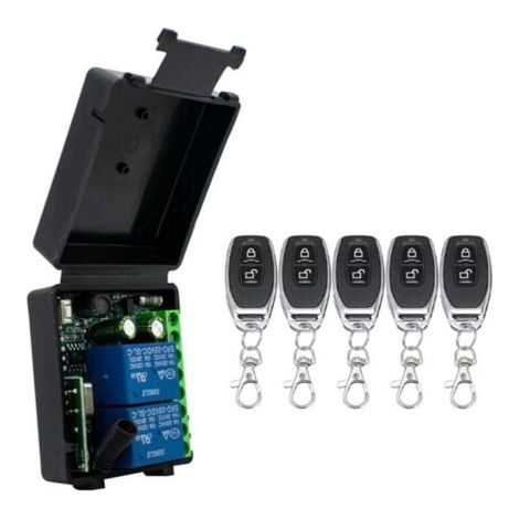 BARKBUSTERS Télécommande 433 MHz Sans Fil Récepteur 2 Canaux Relais AC 85-256 V Porte Garage Éclairage Rideau (1/4)