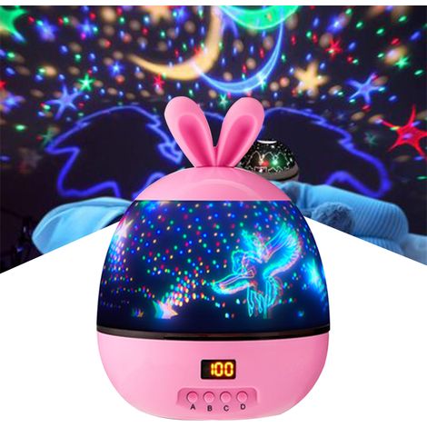 Veilleuse projecteur d'étoiles pour enfants, lampe de projection pour chambre de bébé, projecteur de ciel étoilé rotatif, cadeaux d'anniversaire et de Noël pour garçons et filles