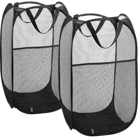 2 articles,60 x 34 x 34 cm (Noir) Sac Panier à Linge Sale Pliable Paniere Rangement Corbeille a Linge avec Poignée (1/5)