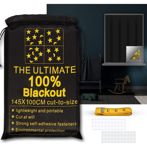 Rideau Occultant - 145 x 99 cm - Tissu Polyester Haute Densité avec Revêtement Réfléchissant Solaire - Pour Chambre, Bureau, Camping-Car, Voyage - 1 Pièce (1/5)