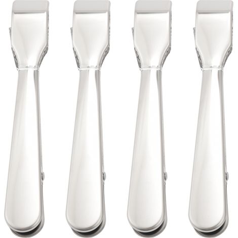 4Pcs Eiszange Edelstahl Servierzange mit ZäHnen SäGezahn für EisküBel Eiszange mit Federn für Restaurant (1/5)
