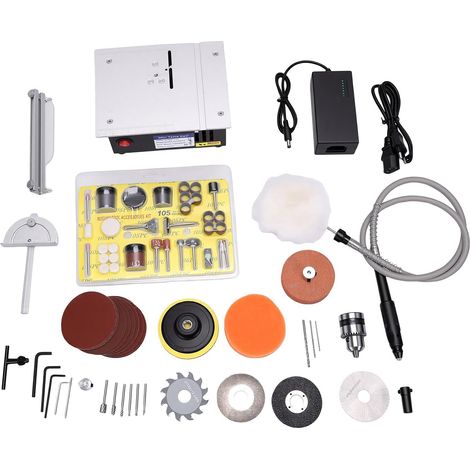 Mini-Tischkreissäge, Doppelmotor (96 W), 7 Geschwindigkeitsstufen (1/5)