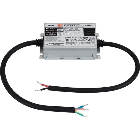 Driver 100-240V Output 22-54V 620mA 50W XLG-50-A IP67 MEAN WELL 50 W