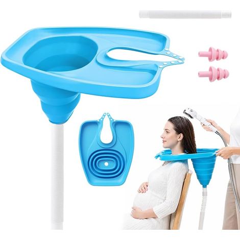 Lave-cheveux pour lit d'appoint, lavabo mobile pour shampoing, lavabo pliable, lavabo portable avec drainage pour personnes âgées, salon, femmes enceintes, enfants (1/5)
