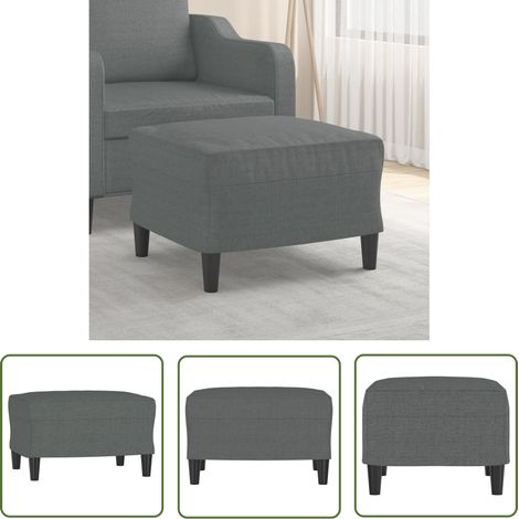 The Living Store Repose-pied Gris foncé 60x50x41 cm Tissu - Tabouret - Repose-pied - Pouf - Meuble Salon - Décor Intérieur (1/5)