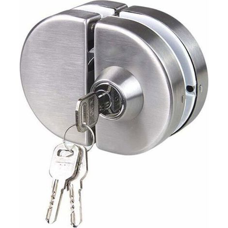 Double serrure de porte en verre, les deux côtés ouvrent des crochets de porte sans cadre pour le verre d'épaisseur de 10-12mm (1/3)