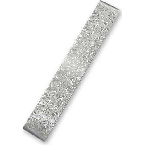 Damascus steel ingot, patterned steel, embryonic forging material, hardened and smoothed for milling cutter production, versatile material (1/4)