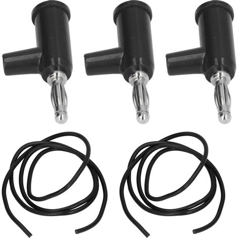 10-teiliges Bananenstecker-Prüfleitungsset (4 mm Bananenstecker, 1 mm² Prüfleitungen) für elektrische Prüfungen, Schwarz (1/5)