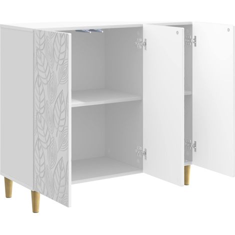 Sideboard/Anrichte/Buffet Hochglanz Weiß 89 x 34,5 x 80 cm Holzwerkstoff LXWW762490 (1/5)