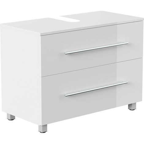 Universal Unterbau auf Standfüßen 85 cm SoftClose weiss hochglanz