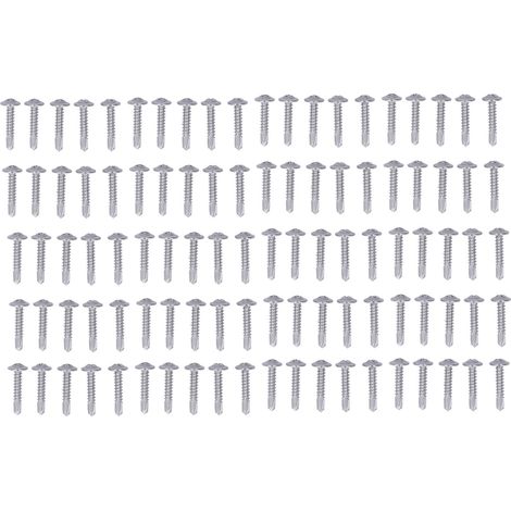 100 Vis à Bois Autoforeuses Tête Ronde avec Rondelle Inox 410 Vis de Fixation 4,8x25mm Lot de 100 Pièces (1/5)