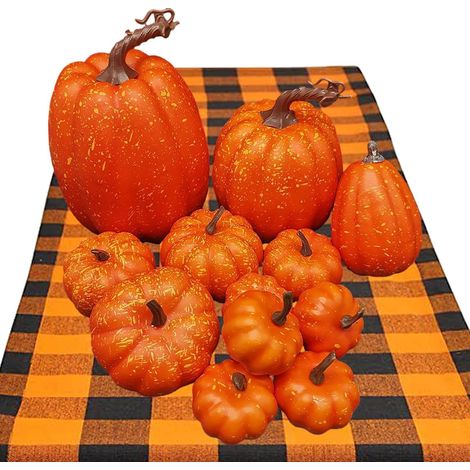 s Artificielles Halloween 12X s Factices Réalistes Légères  Décorations d'Automne Déco Automne Intérieur Extérieur Cheminée Récolte Halloween Pour Maison (1/5)