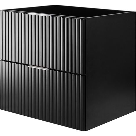 Mobile lavabo, Nero, 60 x 57 x 46 cm, maniglia argento, senza piano (1/5)