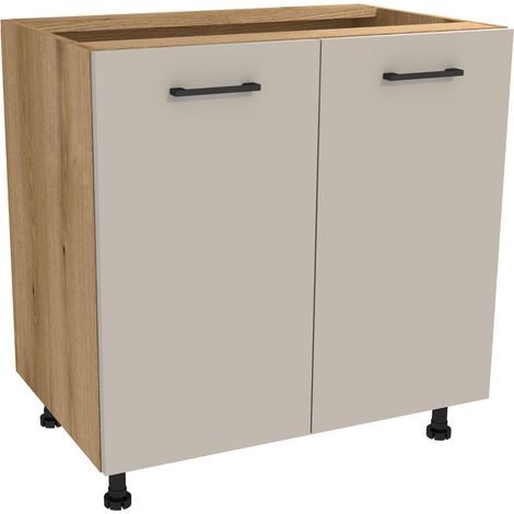Unterschrank 80 Capri Korpus Eiche Evoke Front Kaschmir Matt (1/3)