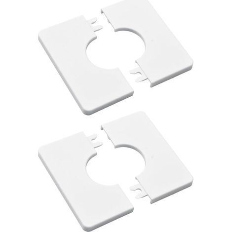 Pack ABS Plastic Self-Adhesive Square Pipe Covers for 32mm Diameter Shower Pipe (White)