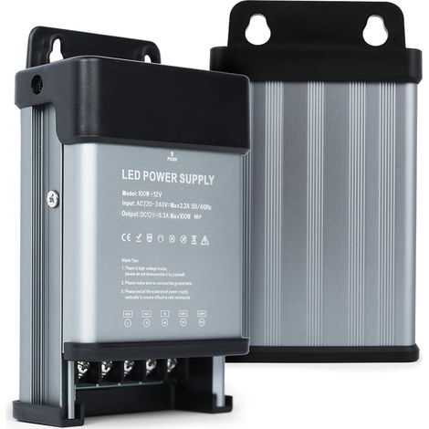 Transformateur 220V 12V LED Transfo 100W Imperméable Alimentation LED Transfo 220V AC à 12V 8,3A Driver Tension Constante étanche IP44 Adaptateur Basse Tension Convertisseur (1/5)