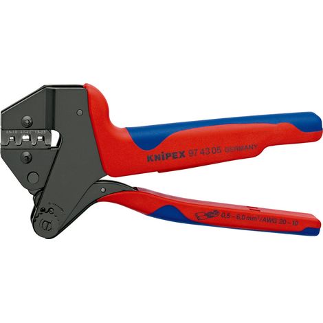 KNIPEX 97 43 05 Pinza universale per terminali per matrici intercambiabili con manici multicomponente brunita 200 mm