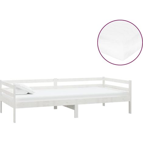 Maison Exclusive - Sofá cama con colchón madera de pino maciza bl (1/5)