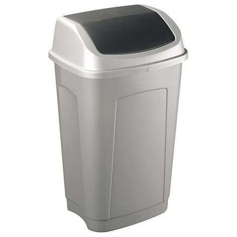 Poubelle Swing 50 litres rectangle basculante grise