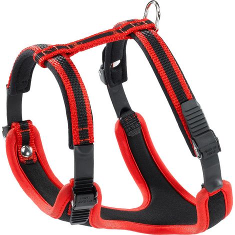 Ferplast ERGOCOMFORT P Harnais ergonomique avec micro-régulation - différentes couleurs et mesures. Variante XS - Misure: A: 28-38 cm B: 37-47 cm - Rouge