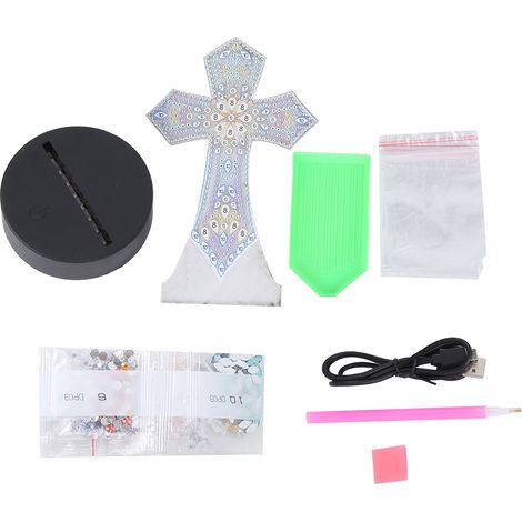 Tableau de Diamants DIY Lampe LED 7 Couleurs - Décoration Maison Broderie Lumière Nuit DP03 (1/5)