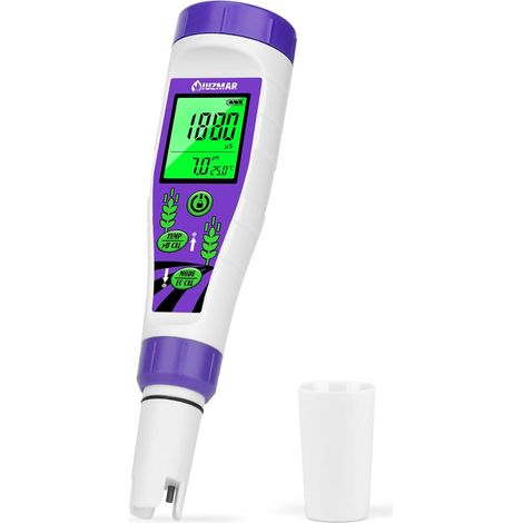 pH EC Mètre pour L'eau Affichage Simultané TDS Temp Testeur Appareil Numérique pour Mesurer le pH/TDS/EC/Température de Piscine, Potable, Aquarium (1/5)