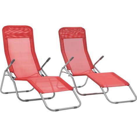 Tumbonas plegables 2 unidades textilene rojo vidaXL (1/5)