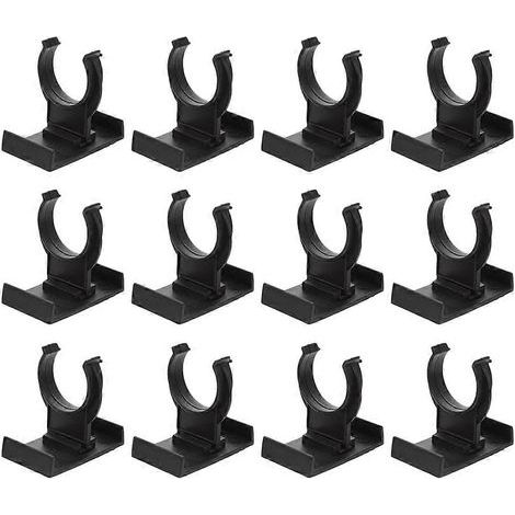 12 clips de fixation en plastique pour pieds de meubles de cuisine, rehausseurs de chaises, supports de maintien-4.70X4.30X3.50CM-Black (1/3)