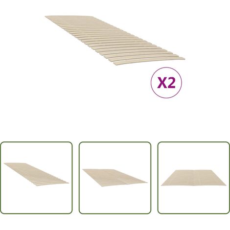 Sommiers en bois - Lattes de rechange pour sommier avec 48 lattes, 2 pièces, 80 x 200 cm (1/5)