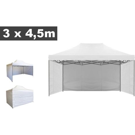 Teli/Telo laterale/Copertura per gazebo pieghevole impermeabile 3x4,5m Bianco - Mod. Loop