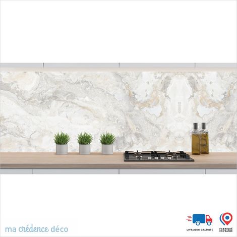 Crédence : Marbre de Apricale - Couleur Couleurs pales - Alu composite - 120 - 60 (1/3)