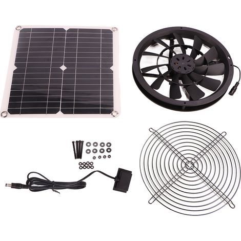 18V 12W Solar Exhaust Fan Kit, Brushless DC Fan, for Workshop / Pet House (1/5)
