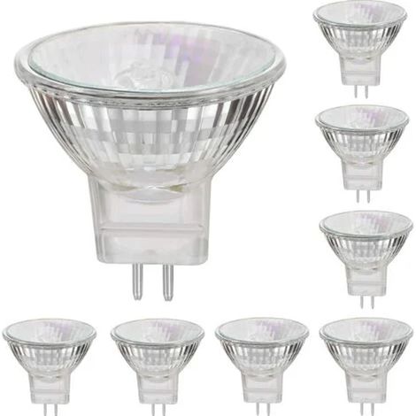 Ampoule Halogène MR11 - 12 V - 35 W - Base GU4 - Angle 45° - 2800 K - 380 Lm - Dimmable - Lot de 8 (1/5)