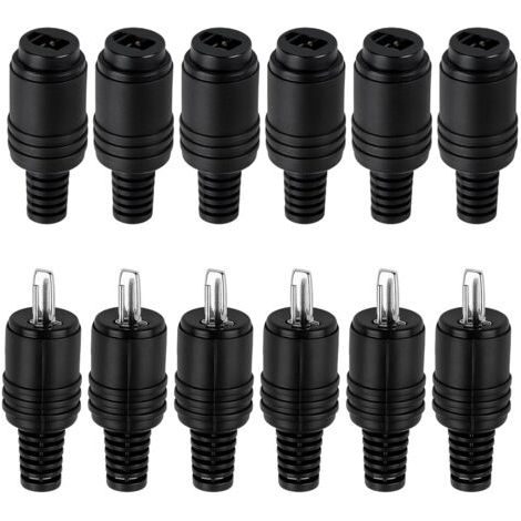 Lot de 12 Connecteur DIN Haut-Parleur 2 Broches avec Bornes à Vis, 6 Paires (Fiche Mâle & Femelle) Prise Cable Haut Parleur Idéale pour Audio HiFi, Amplificateurs & Enceintes, Connecteurs 2 Broches (1/5)
