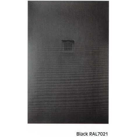 SANYCCES STRATO Rechteckige Duschwanne 90 x 70 cm schwarz Ablauf in chrom (1/5)