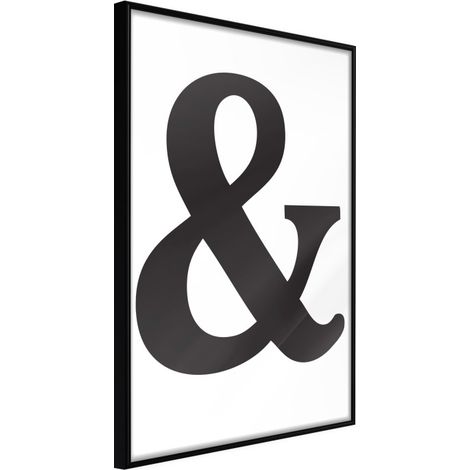 Affiche Murale Encadrée "Ampersand Black" 21 x 30 cm Noir