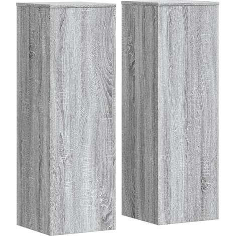 Plant Stands 2 pcs Grey Sonoma 33x33x100 cm Engineered Wood vidaXL