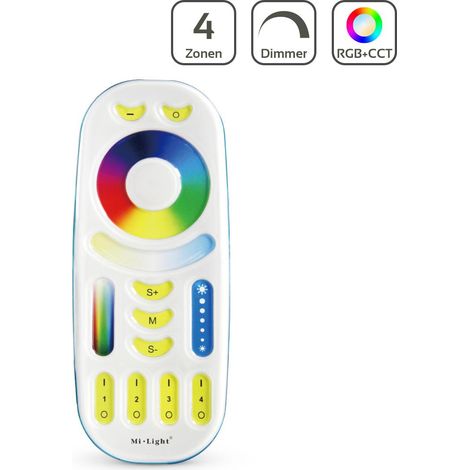 MiBoxer RGB+CCT Fernbedienung 4 Zonen Dimmen Schalten Farbsteuerung FUT092 - Farbe: weiß (1/5)