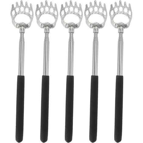 Lot 5 gratte-dos télescopiques en acier inoxydable pour tête, corps et bras. (1/5)