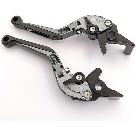 Tige de commande de klaxon de frein de moto PCX160 modifiée, en alliage d'aluminium, anti-chute, frein réglable, poignée longue et courte (gris 1) (1/5)