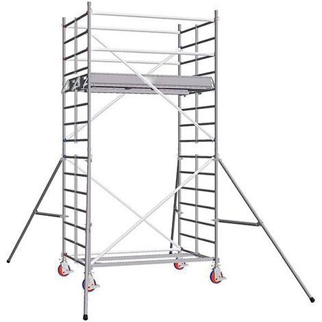 Echafaudage roulant alu - hauteur de travail max 3.90m - 7225020